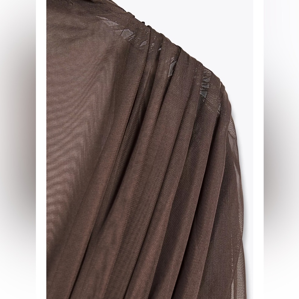 Zara Asymmetrical Brown Dress - Picture 8 of 10